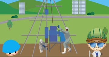地質調査業(ボーリング技術者):ボーリングイラスト