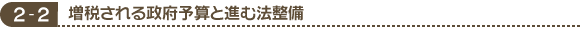2-2 増額される政府予算と進む法整備