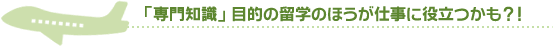 「専門知識」目的の留学のほうが仕事に役立つかも？