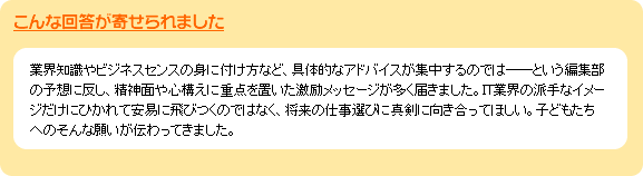 こんな回答が寄せられました：精神面や心構えに重点を置いた激励メッセージ